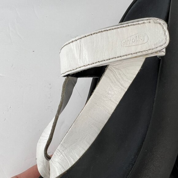 Sz 38EU Wolky Tahiti White Leather Slip On Flip Flop Thong Sandals - Picture 12 of 15